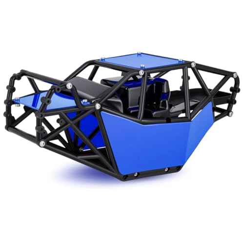 AMK RC Crawler Roll Cage, 1/10 Scale Nylon Rock Buggy Body Cage for Axial SCX10 SCX10 II, Durable RC Rock Crawler Upgrade Part (Blue) - color: Blue
