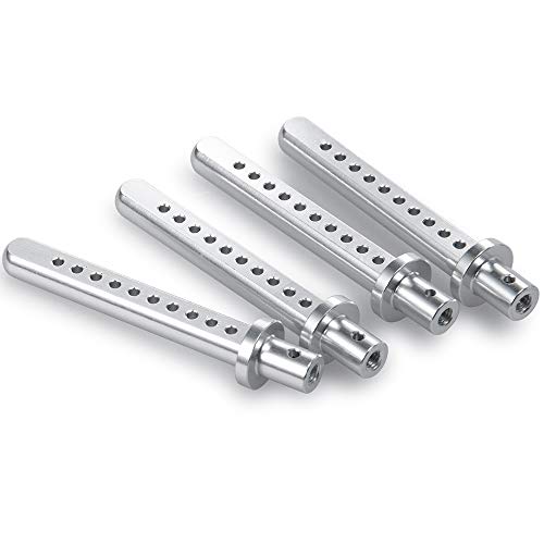 4PCS Aluminum Body Post Mounts for 1/10 SCX10,Body Posts Replacement Parts (Silver) | 3 Color,Heavy-duty Aluminum,CNC-Machined Body Posts Upgrade Part - color: Silver