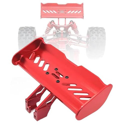 RC Tail Wing Aluminum Tail Wing Rear Spoiler Sturdy 1:14 1:12 Modification Tail Wing Bracket for 144001 124019 144016 4001R, Red - color: Red