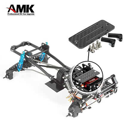Carbon Fiber Battery Tray ESC Receiver Mount for 1/10 SCX10 RC Crawler Cheater Rigs LCG Chassis Lower Center of Gravity Rails - color: Black