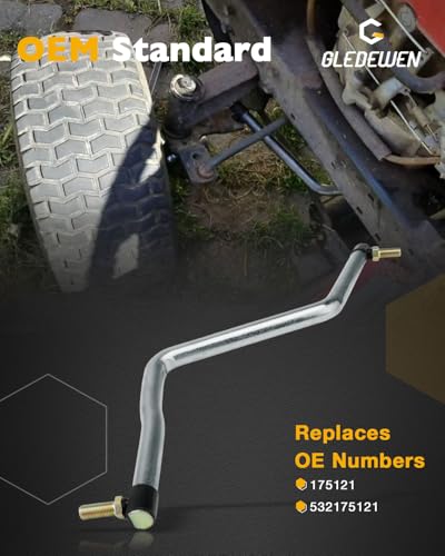 Steering Drag Link, Compatible with Craftsman LT2000/Husqvarna/Poulan/Roper/Weed Eater Lawn Mowers, Riding Lawnmower Control Arm, Draglink Bar w/ Adjustable Tie Rod End, Replace#175121, 532175121 - size: 175121