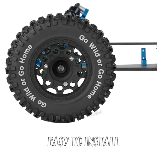 RC Truck Wheels Tires 12mm/14mm/17mm Hex for 1/10 Arrm a Senton/Slash 2WD 4WD 4×4/Axia1/Redca t/Rc4w d,w/Detachable Replace Running on Off-Road Tire RC Wheel Hex,Wheels and Tires,Black - color: Black- (Wheel Tires)