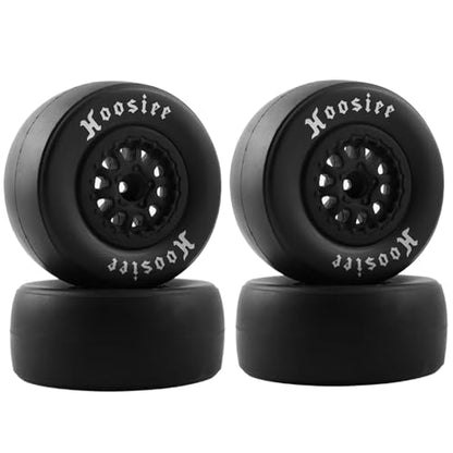 1/10 Racing Short Course Truck Slick Tires for Slash Senton LOSI | 12mm Hex Wheels and Tires, Rubber RC Truck Tires, 1/10 RC Truck Upgrade Parts