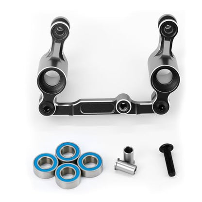 Aluminum Alloy Bellcrank Assembly with Drag Link Upgraded Parts for 1/16 Mini Maxx/Mini XRT,Replace#10743 (Black) - color: Black