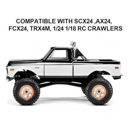 1.3" Pre-Assembled Beadlock Wheels and Tires 64mm (2.52in) for SCX24 TRX4M 1/18 1/24 RC Crawlers – Aluminum Rims, Rubber Tires with Foam Inserts, Easy-Install Upgrade Parts (Gold) - color: Gold 311