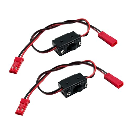 2Set On/Off Power Switch Battery Receiver & 4 Cell AA Battery Container Case Holder Pack Box with JST Plug Compatible with HSP Redcat Axial Traxxas 1/8 1/10 1/16 RC Power Car Crawler Truck