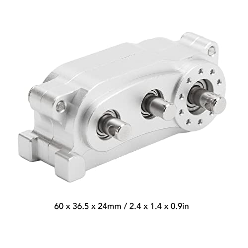 VBESTLIFE Transfer Case 313mm Wheelbase 2 Speed CNC Machined Anodised Aluminium Alloy RC Parts for Scx10 1/10 RC Car (Silver) - color: Silver