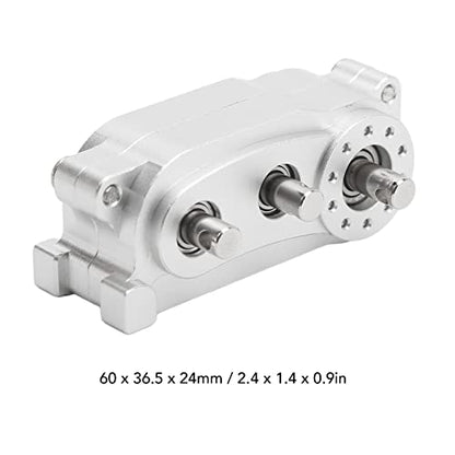 VBESTLIFE Transfer Case 313mm Wheelbase 2 Speed CNC Machined Anodised Aluminium Alloy RC Parts for Scx10 1/10 RC Car (Silver) - color: Silver
