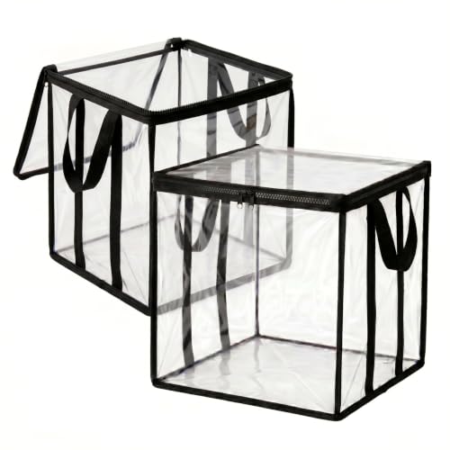 2-Pack Clear Storage Bag 17.7", Medium PVC Soft Organizer | Designed specifically for storage and organization; waterproof and dustproof; see-through; durable - size: Medium