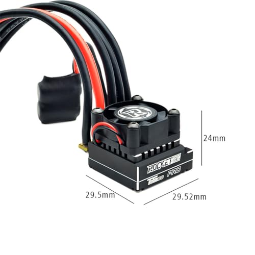 1-3S Supersonic 390 Sensored Brushless Motor 8.5T/10.5T/13.5T/17.5T TS80 Pro 80A ESC for 1/12 1/14 Scale Off-Road Buggy Truck Crawler RC Car (Black TS80A) - color: Black TS80A