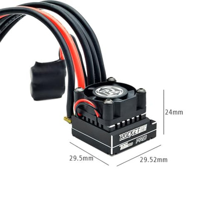 1-3S Supersonic 390 Sensored Brushless Motor 8.5T/10.5T/13.5T/17.5T TS80 Pro 80A ESC for 1/12 1/14 Scale Off-Road Buggy Truck Crawler RC Car (Black TS80A) - color: Black TS80A