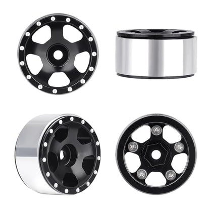 HobbyPark 1.0 Beadlock Wheels for TRX4M AX24 SCX24 FCX24 Enduro24 1/18 1/24 RC Crawler Car (Style A) - style: Style A