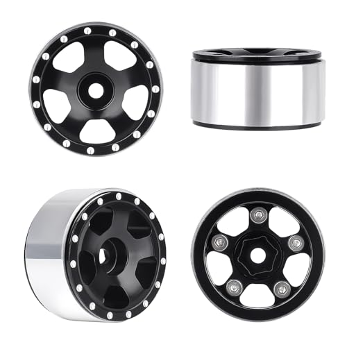 HobbyPark 1.0 Beadlock Wheels for TRX4M AX24 SCX24 FCX24 Enduro24 1/18 1/24 RC Crawler Car (Style A) - style: Style A