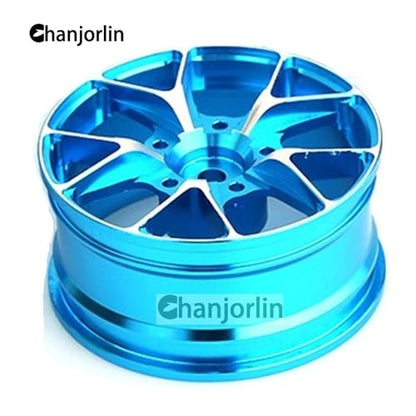 1/10 On Road Drift Wheels Rims Hex 12mm RC Aluminum Alloy Rally Racing Hubs for 1:10 Scale Touring Street Car Tires Tamiya TT01 TT02 HSP 2S 3S Brushless HPI KYOSHO XV02 XV01 4PCS (Blue) - color: Blue