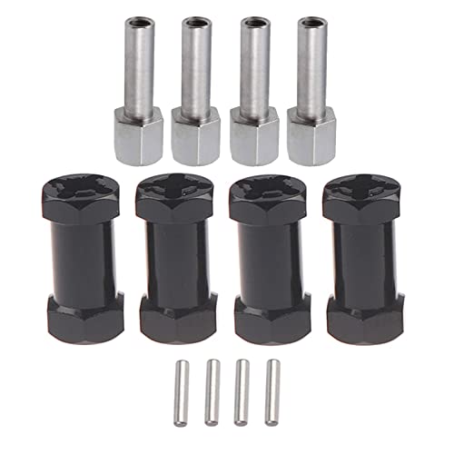4Pcs 12mm Hex Hub Adapter 25mm Offset for 1/10 RC Crawler Black | 25mm Extension Adapter, Alloy Metal, Black - size: 25mm