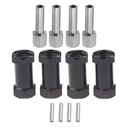 4Pcs 12mm Hex Hub Adapter 25mm Offset for 1/10 RC Crawler Black | 25mm Extension Adapter, Alloy Metal, Black - size: 25mm