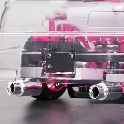 1/10 Flat Run Drift Dual Exhaust Pipe License Plate Frame Kit for 1/10 RC Drift Touring Car Traxxas Tamiya MST Body Accessories