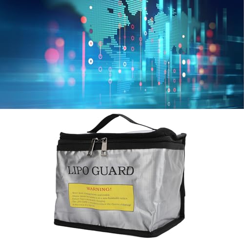 Fireproof Lipo Battery Bag with Hook and Loop Closure, Professional Storage for Safe Charging and Travel