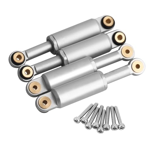 Built-in Spring Front Rear Shock Absorbers Set For 1/24 Axial SCX24 LOSI Micro-B 2WD Buggy LOS00007 Rc Crawler Car Parts Metal Upgrade (silver) - color: silver