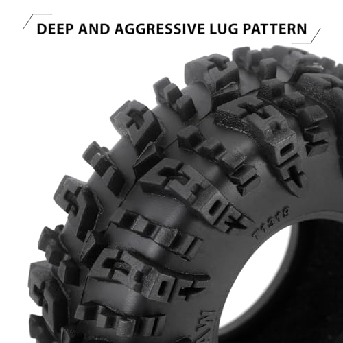 INJORA 1.3" Swamp Claw Mud Terrain Tires for 1/18 1/24 RC Crawler 70 * 27mm