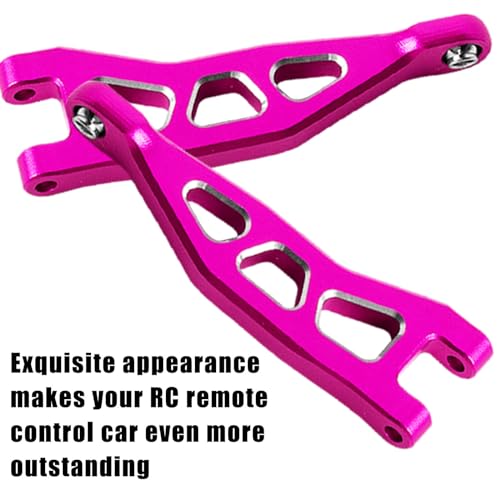 RC Alloy Front Rear Suspension A Arms Upgrades Part for 1/18 Granite Grom Mega 380 Brushed 4x4 Monster Truck RTR, Aluminum Front Rear A Arms Hops Up,Pink(8PCS)