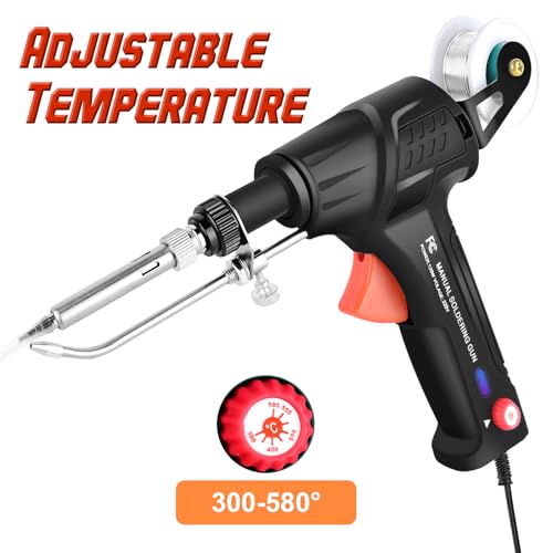 Soldering Gun Kit, Upgrade 120W Adjustable Temp Soldering Iron Set | Multi-Function Soldering Iron Kit for Electronics Welding Repair, Automatic Welding Gun for Home (11-Piece Set) (Black)