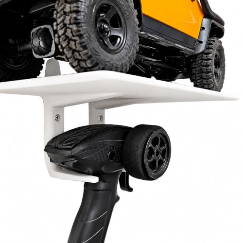 Wall Mount with Transmitter Hook Display for 1/18 1/24 Scale RC Crawler Truck（NO Truck Included）- white-1pc - color: White-1pc
