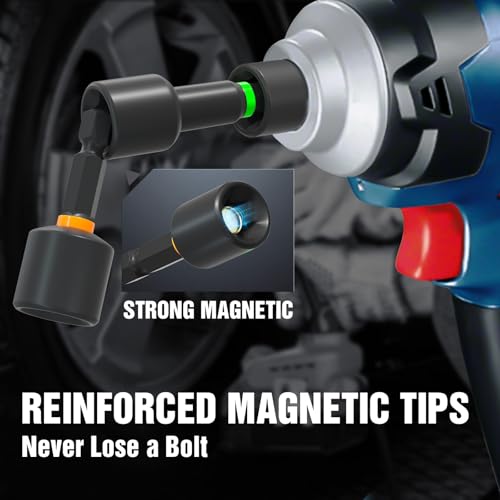 XOOL 36PCS Magnetic Nut Driver Set, Metric and SAE Nut Driver Set for 1/4" Quick-Change Hex Shank, Impact Drill Driver Bit Set with Storage Bag