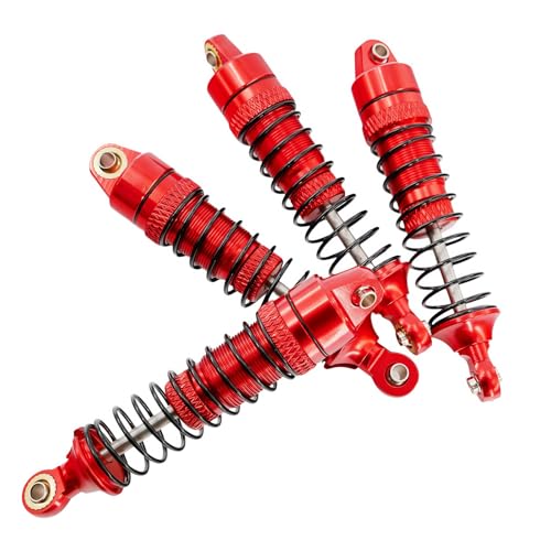 1/18 RC Aluminum Shock Absorbers Set 67mm, Pre-Assembled Suspension Damper Kit for RC Cars, Front Rear Upgrade Parts, 4PCS (Red) - color: Red