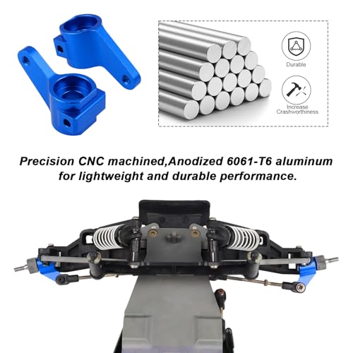 Hobbypark Aluminum Caster Blocks C-Hubs & Steering Blocks Knuckles for Traxxas 1/10 2WD Slash, Rustler, Stampede, Nitro Slash, Replace 3632 3736 (Navy Blue) - color: Navy Blue