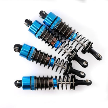 4PCS Oil Filled RC Shocks for 1/10 RC Cars, Adjustable Aluminum Shock Absorbers for Buggy Truggy Touring Drift Cars Monster Trucks (Blue 75mm)