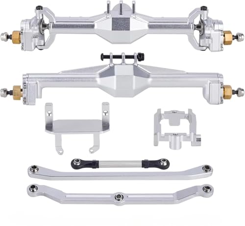 1/18 TRX4M Portal Axle,109.6g Aluminum CNC TRX4M Axle, Extended +10mm TRX4M Portal Axles with Two Servo Mount Options, for RC Crawler Car TRX4M Axle Upgrade Parts (Silver)
