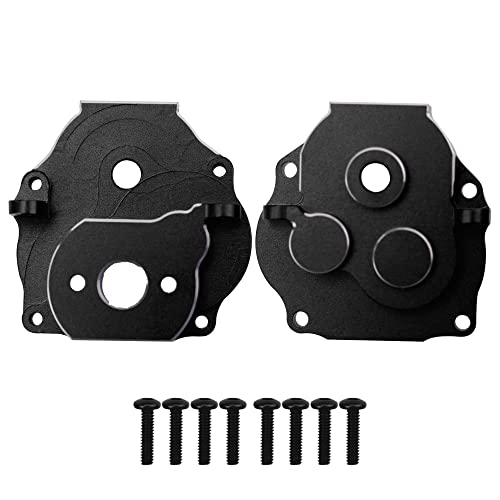 ShareGoo Aluminum Alloy Transmission Gearbox Hoursing Gearbox Case Upgrades Parts Compatible with Traxxas TRX4M 1/18 RC Crawler Car (Black) - color: Black