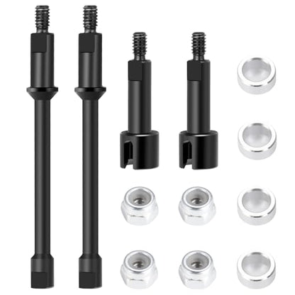 Que-T Heavy Duty Steel CVD Driveshafts +2mm Extended Front Rear Drive Shafts for 1/30 Axial Scx30 RC Crawler Car - size: 2mm Extended