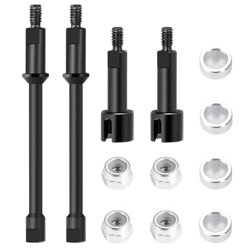 Que-T Heavy Duty Steel CVD Driveshafts +2mm Extended Front Rear Drive Shafts for 1/30 Axial Scx30 RC Crawler Car - size: 2mm Extended