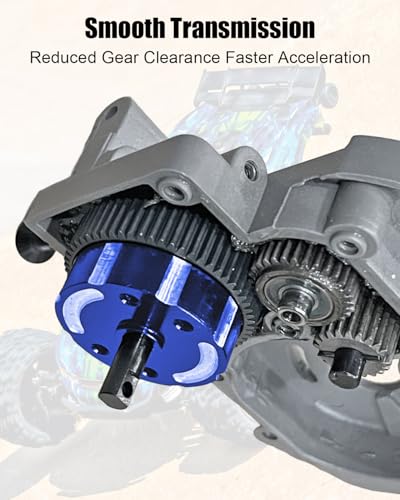 37T/13T 1/10 Front Rear Differential Upgrades Diff Fit for Traxxas Slash | Replace 5381 6882 5379, Fit for Rustler Stampede Hoss 4X4 VXL Ford F-150 1/10 4X4 RC Cars, with Bearing, Blue