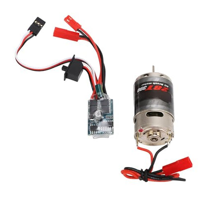 RC Car Brushed Motor 30A JST Plug ESC Set, 390 28T Brushed Motor for 1/16 1/18 RC Car
