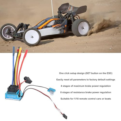 80A Brushless ESC, Water Proof Brake Power Regulation Electronic Speed Controller with 4mm Banana Female Plug for 1/10 RC Car RC Boat