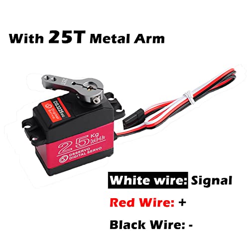 DS3225MG 25Kg RC Digital Servo Full Metal Gear with 270 Degree PWM Control for DIY Baja Car Crawlers Truck RC Robotic Arm (Pack of 2) - size: 2pcs 25kg 270°