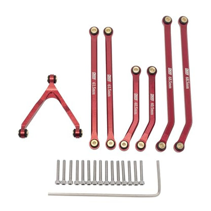 DKKY CNC Aluminum High Clearance for 1/24 RC Crawler LWB 133.5mm Axial SCX24 AXI90081 Deadbolt AXI00004 B17 Upgrades (Red) - color: Red