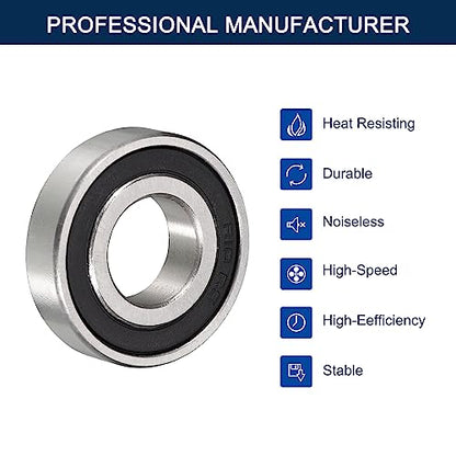 R10-2RS Deep Groove Ball Bearings, ID 5/8" x OD 1-3/8" x Width 11/32" Double Rubber Sealed Ball Bearing Pre-Lubricated Chrome Steel Z2 Lever 10pcs - size: R10-2RS 5/8"x1-3/8"x11/32"