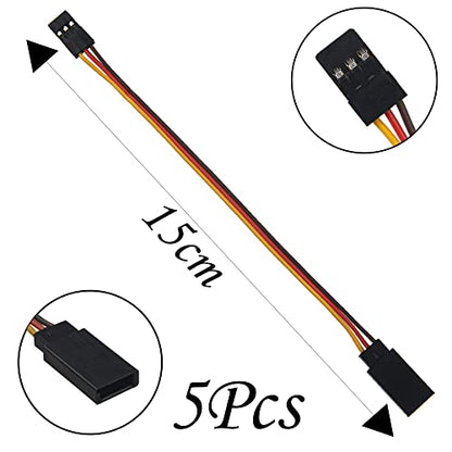 Share Goo 18Pcs 3-Pin JR Servo Extension Cable,1 JR Male to 2/3 Female JR Y Harness Servo Cable & 3.93" 5.9" 11.8" JR Extension Wire for RC Cars Trucks Airplanes Servo Receiver Connection,5 Styles