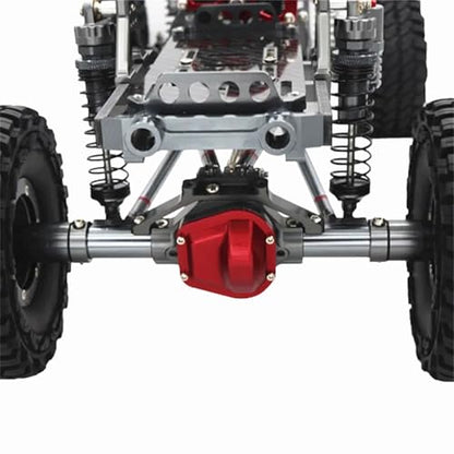 Complete Aluminum Front & Rear Axle Set for Axial SCX10 RC4WD D90, 1/10 Scale RC Crawler Upgrade, with Enhanced Steel Axle Shafts(Titanium)