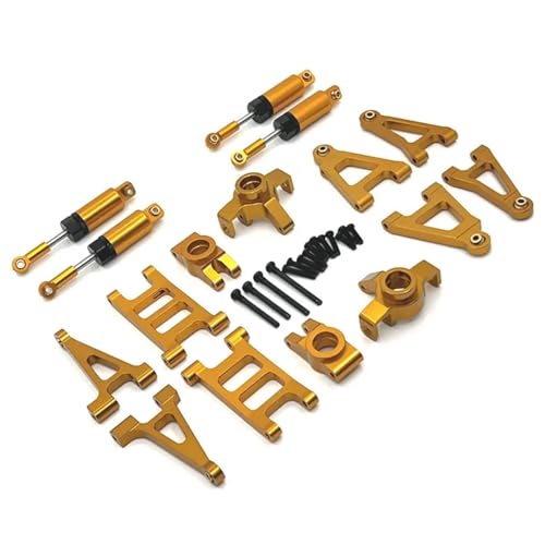 RC Models Components For Mjx 14301 14302 14303 1/14 4WD Shock Absorber Steering Tie Rod RC Metal Upgrade Parts Accessories Replacement Replace(Golden) - color: Golden