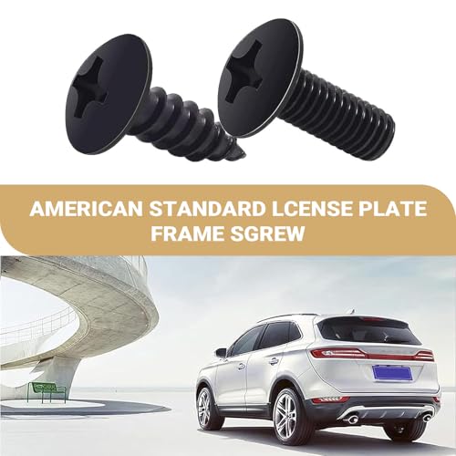8 PCS License Plate Screws Kit, Rustproof Front Rear License Plate Mounting Fixing Screws, 304 Stainless Phillips Steel Bolts Fastener, Universal for Most Cars, Trucks, SUVs (Black/M6)