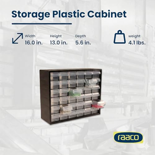 Raaco Plastic Storage Cabinet, 36-Drawer (PC36) - Impact Proof Plastic | 36-Drawer Black Organizer, Impact Proof Plastic Drawer, Small Parts, Screws, Nuts & Bolts, Crafts, Makeup & Toy Storage - set - size: Plastic-36D, style: Plastic Cabinets