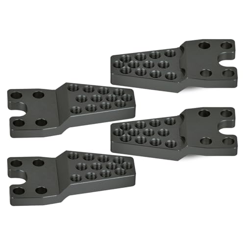4PCS CNC Aluminum Shock Mount for TRX4 SCX10 1/10 RC Crawler | Black anodized,lightweight & durable.Adjust height & angle for optimal suspension tuning.For SCX10 II 90046, D90, D110.