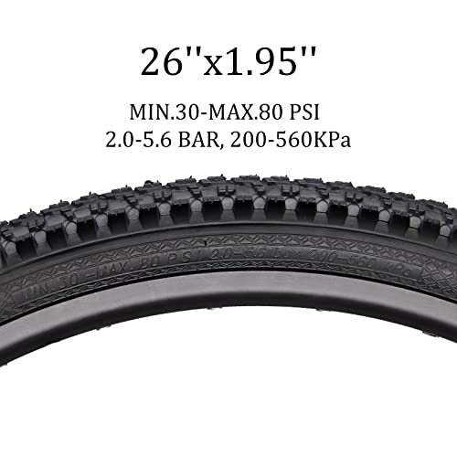 Hycline Mountain Bike Tire: 20/24/26/27.5-inch Folding Replacement High-Performance Wear-Resistant Bicycle Tires for MTB Off-Road Bike - size: 26x1.95 30TPI, style: Qty 1 Tire
