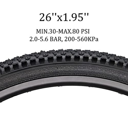 Hycline Mountain Bike Tire: 20/24/26/27.5-inch Folding Replacement High-Performance Wear-Resistant Bicycle Tires for MTB Off-Road Bike - size: 26x1.95 30TPI, style: Qty 1 Tire