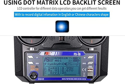 Flysky FS-i6 Transmitter, 6CH Transmitter with FS-iA6 Receiver | 2.4G AFHDS 2A Protocol, High Sensitivity, Low‑power Receiver, 6 Channel Quick Bind, Stable, Mode 2 (Throttle Left)
